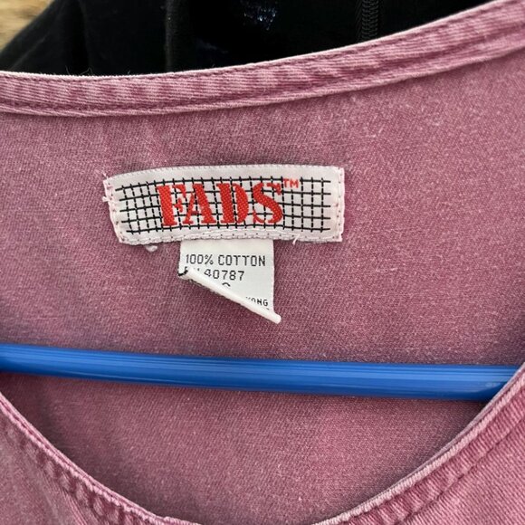 vintage 90s dress lilac purple twill babydoll midi grunge button up long M - Picture 9 of 9